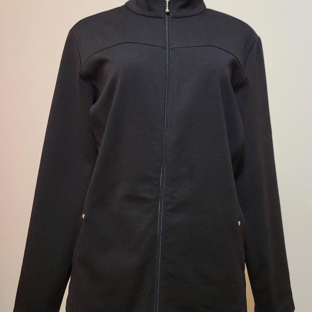 WEEKENDS BY CHICO'S WOMENS ATHLETIC ACTIVEWEAR  JACKET FULL ZIP SIZE 2 #937